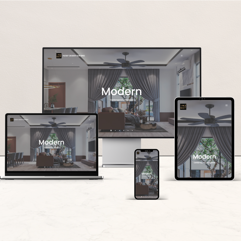 INZSEF Design — corporate website for an interior design firm in Penang
