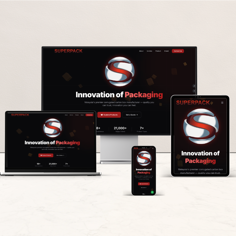 SuperPack — corporate website for a corrugated carton box manufacturer in Malaysia